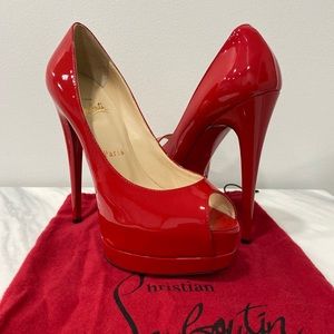 Louboutin Red Patent Leather Palais Royal Pumps